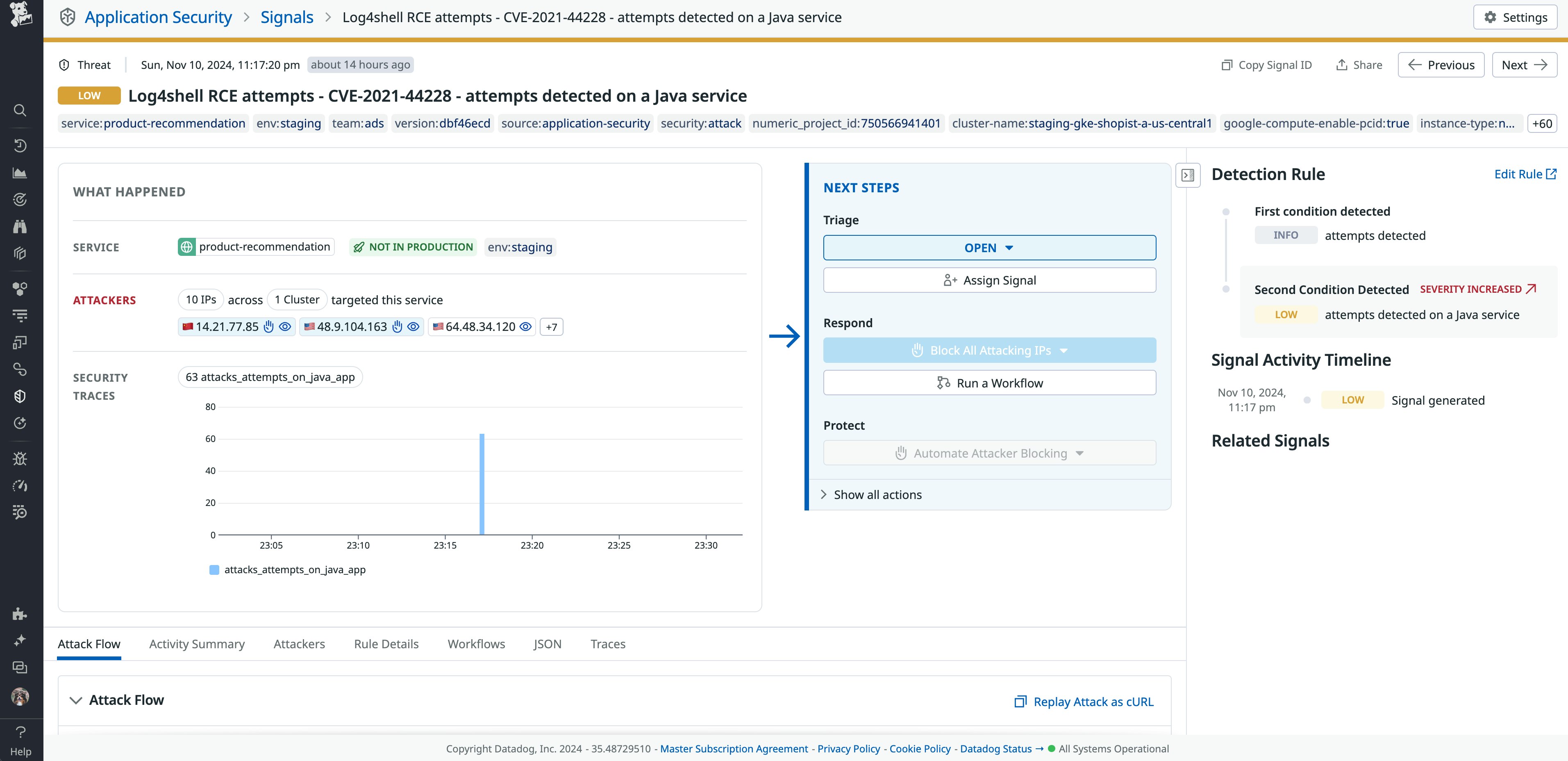 Datadog App and API Protection signal Datadog App and API Protection signal