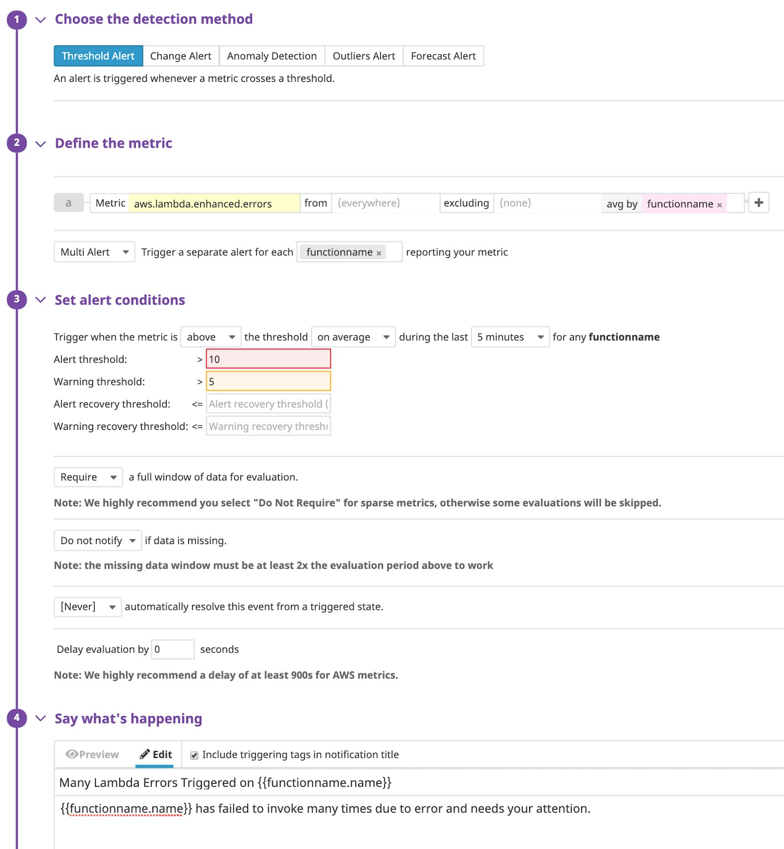 You can alert on Lambda errors in real time You can alert on Lambda errors in real time
