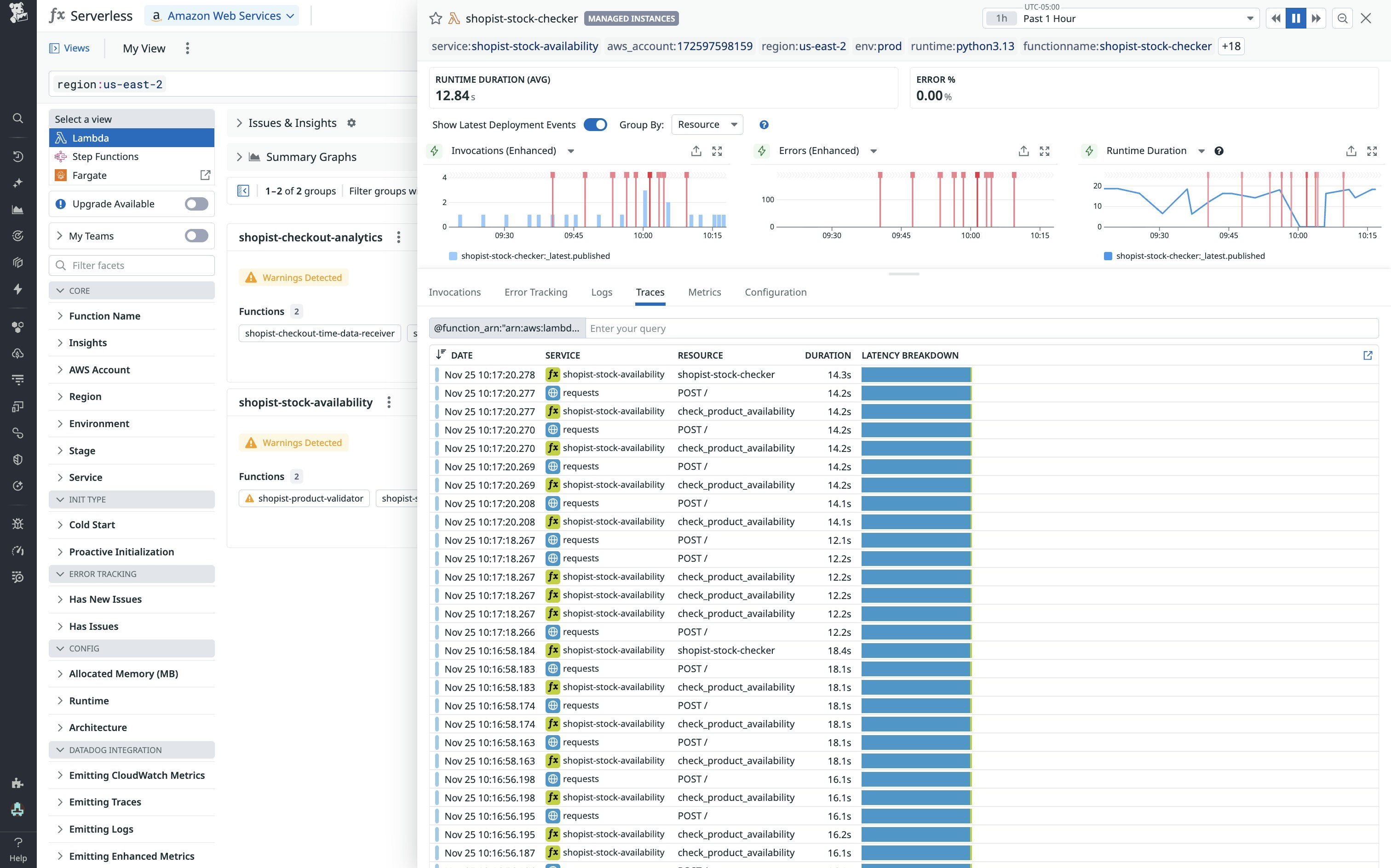Correlate telemetry data such as traces by inspecting a Lambda function. Correlate telemetry data such as traces by inspecting a Lambda function.