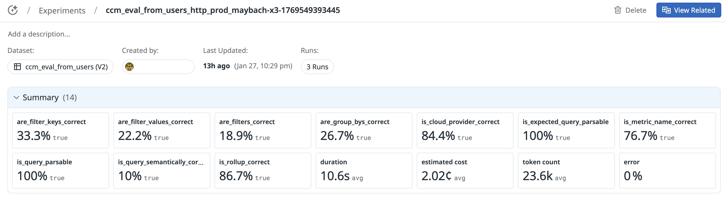 A screenshot showing our various evaluation scores. A screenshot showing our various evaluation scores.