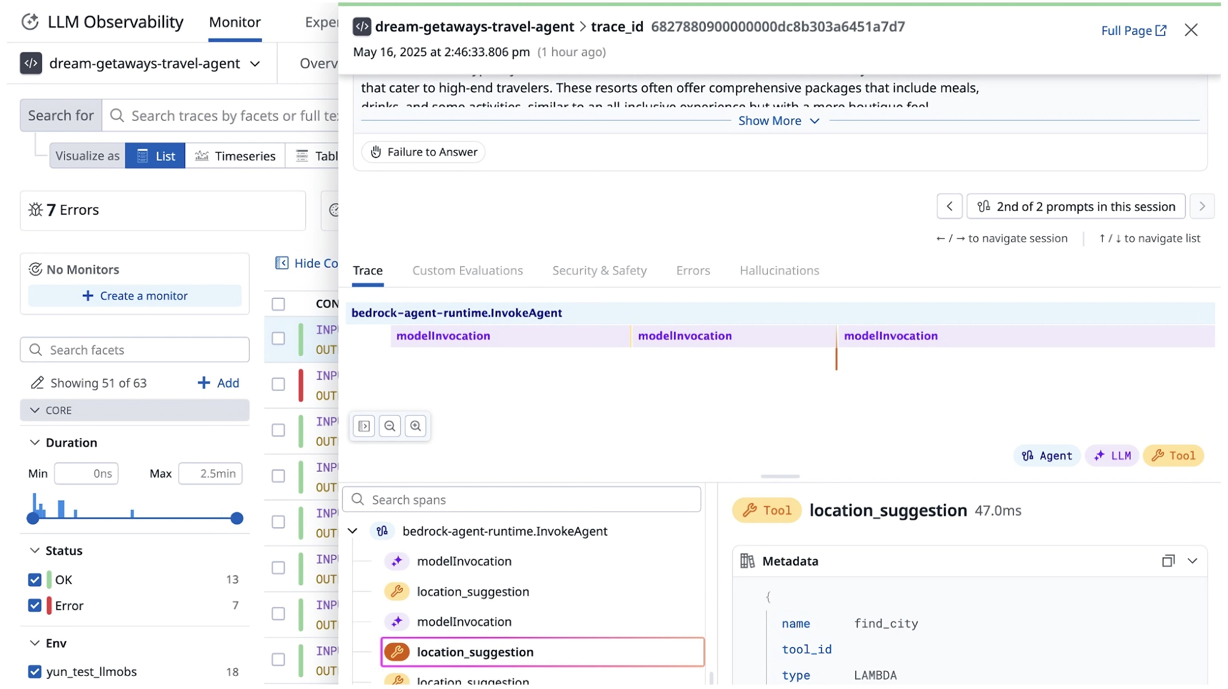 Monitor agents built on Amazon Bedrock with Datadog LLM Observability ...