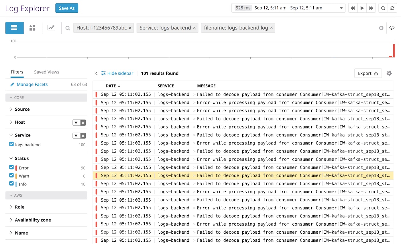 datadog log patterns view in context datadog log patterns view in context