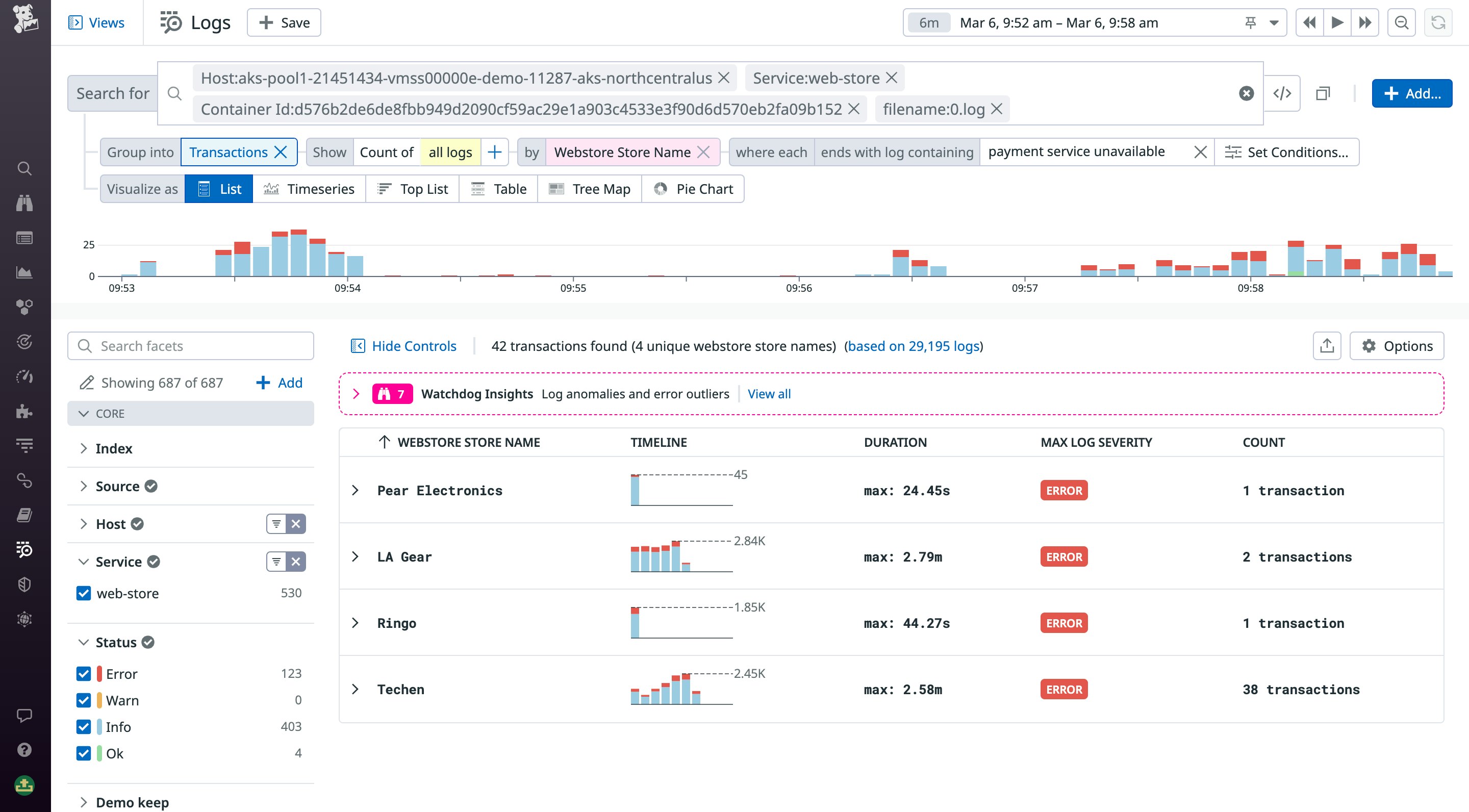 We can automatically re-run the query to show relevant transactions to our target with the View in Context button. We can automatically re-run the query to show relevant transactions to our target with the View in Context button.