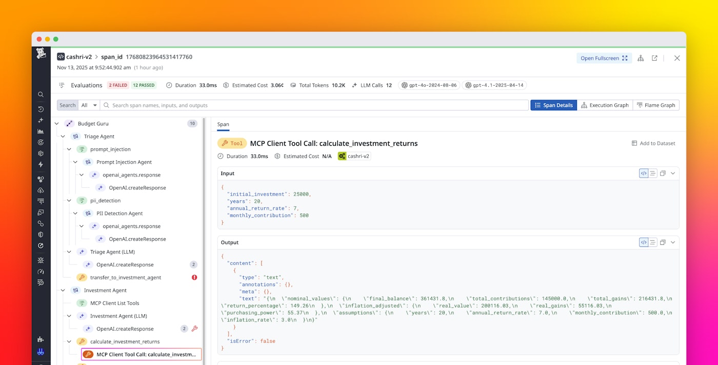 Gain end-to-end visibility into MCP clients with Datadog LLM Observability Gain end-to-end visibility into MCP clients with Datadog LLM Observability