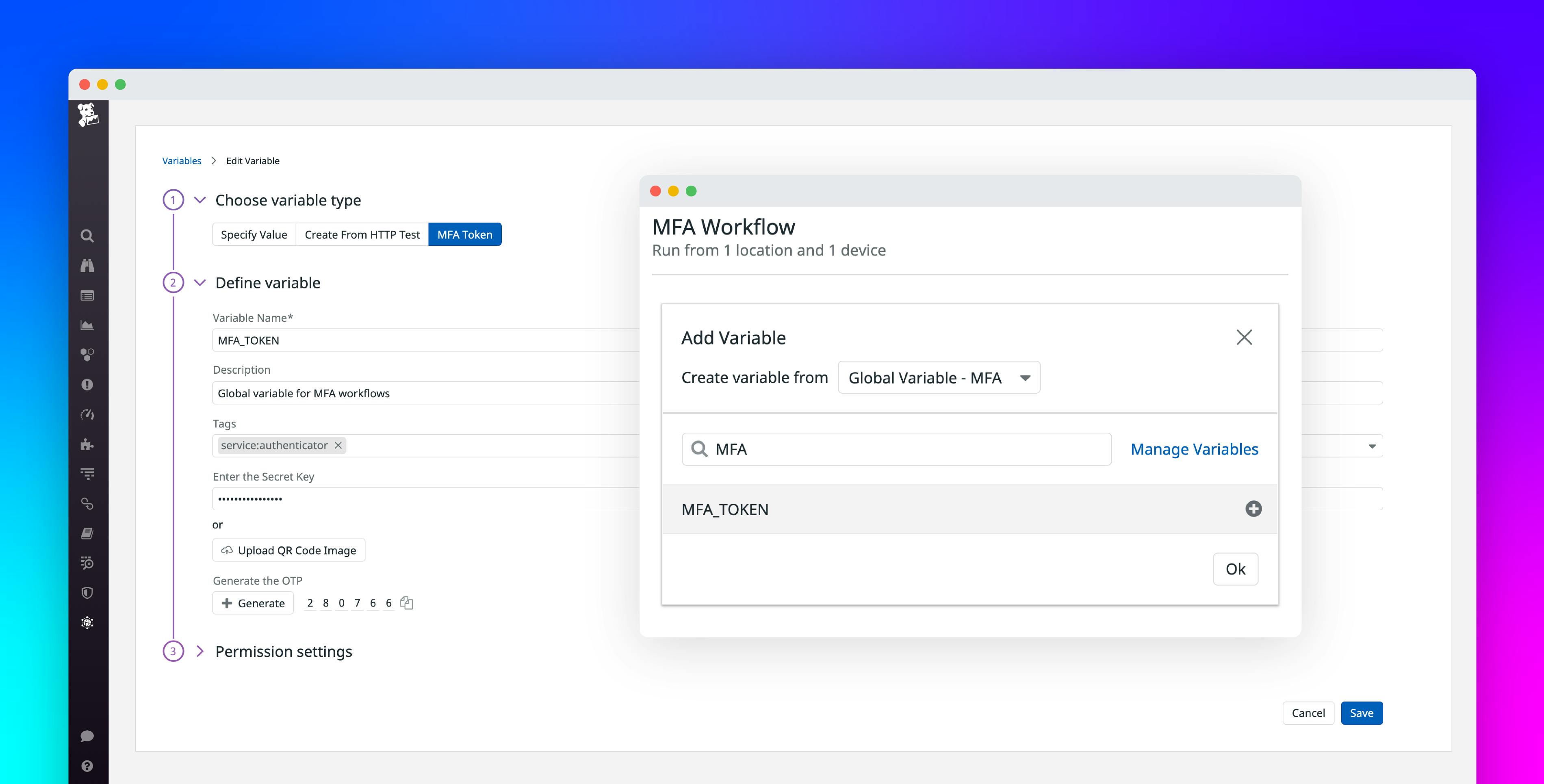 Test multi-factor authentication (MFA) with Synthetic Monitoring
