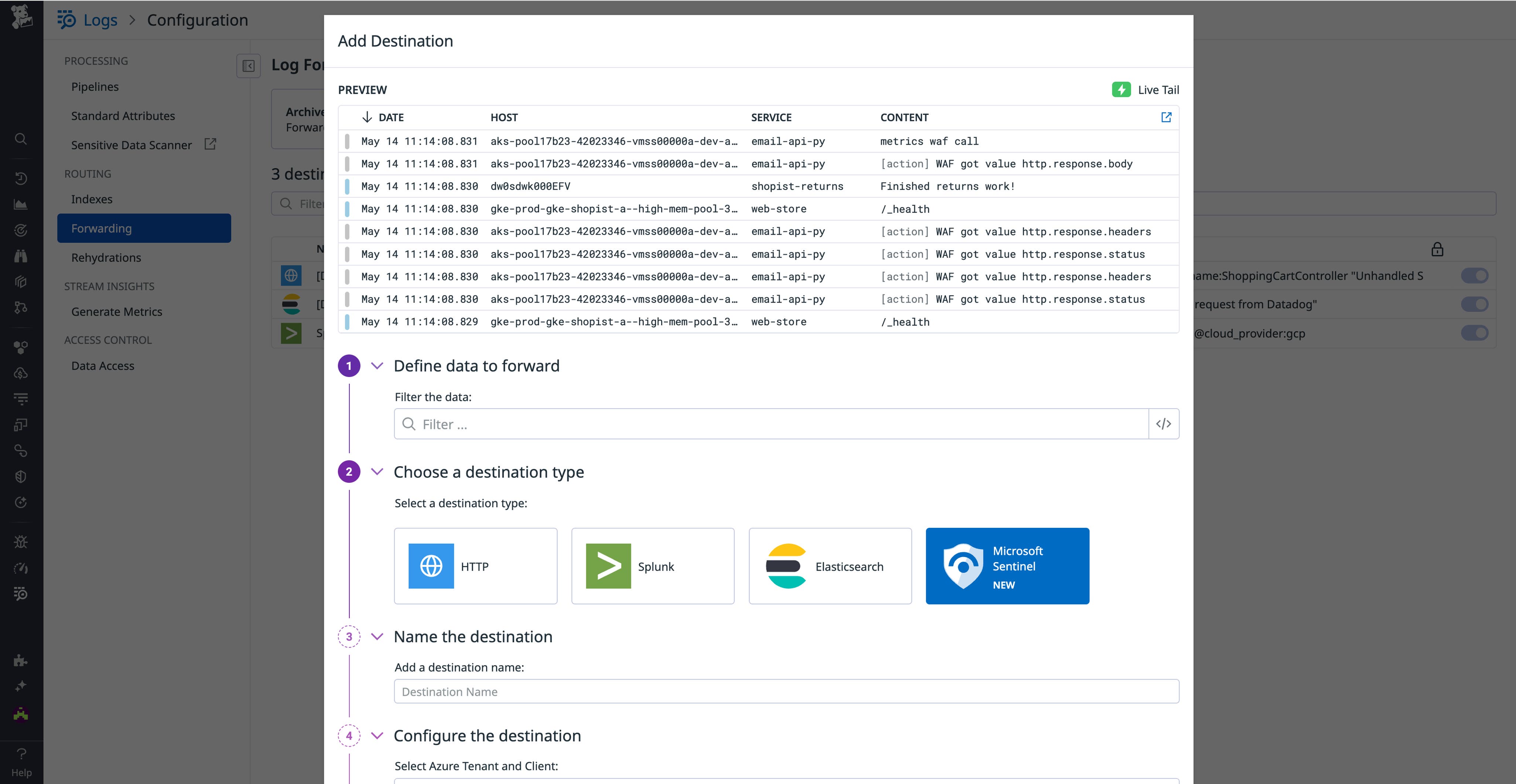 Sentinel Log Source Monitoring Centrally process and govern your logs in Datadog before sending them ...