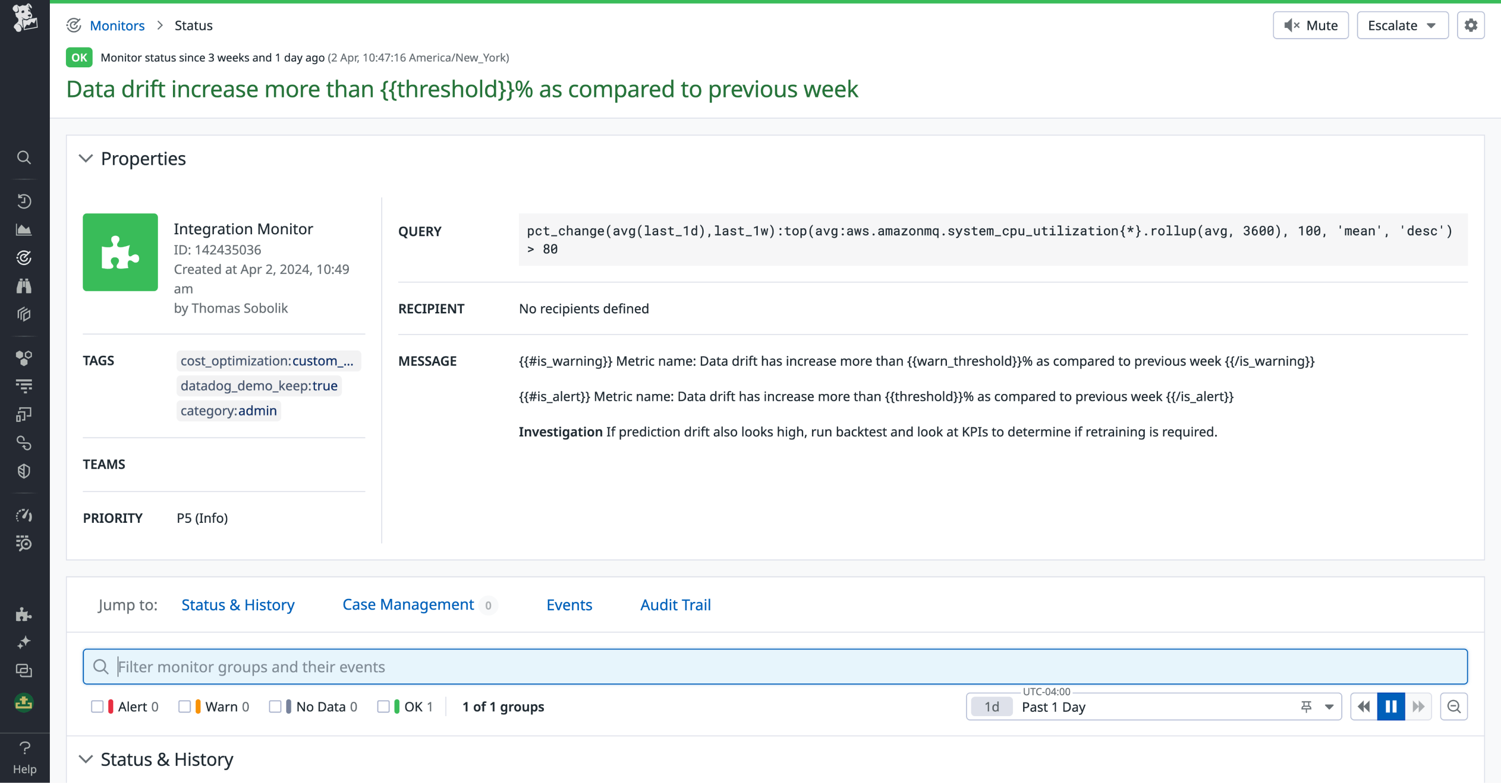 Alerting on data drift metrics. Alerting on data drift metrics.