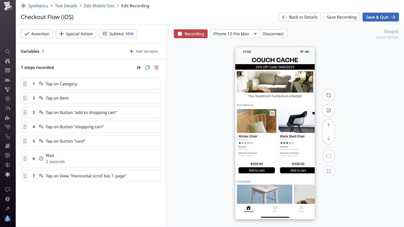 Easily create a new test without writing code Easily create a new test without writing code