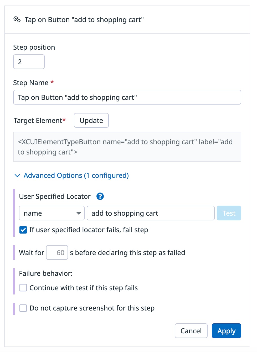 Easily edit steps in your mobile application tests Easily edit steps in your mobile application tests