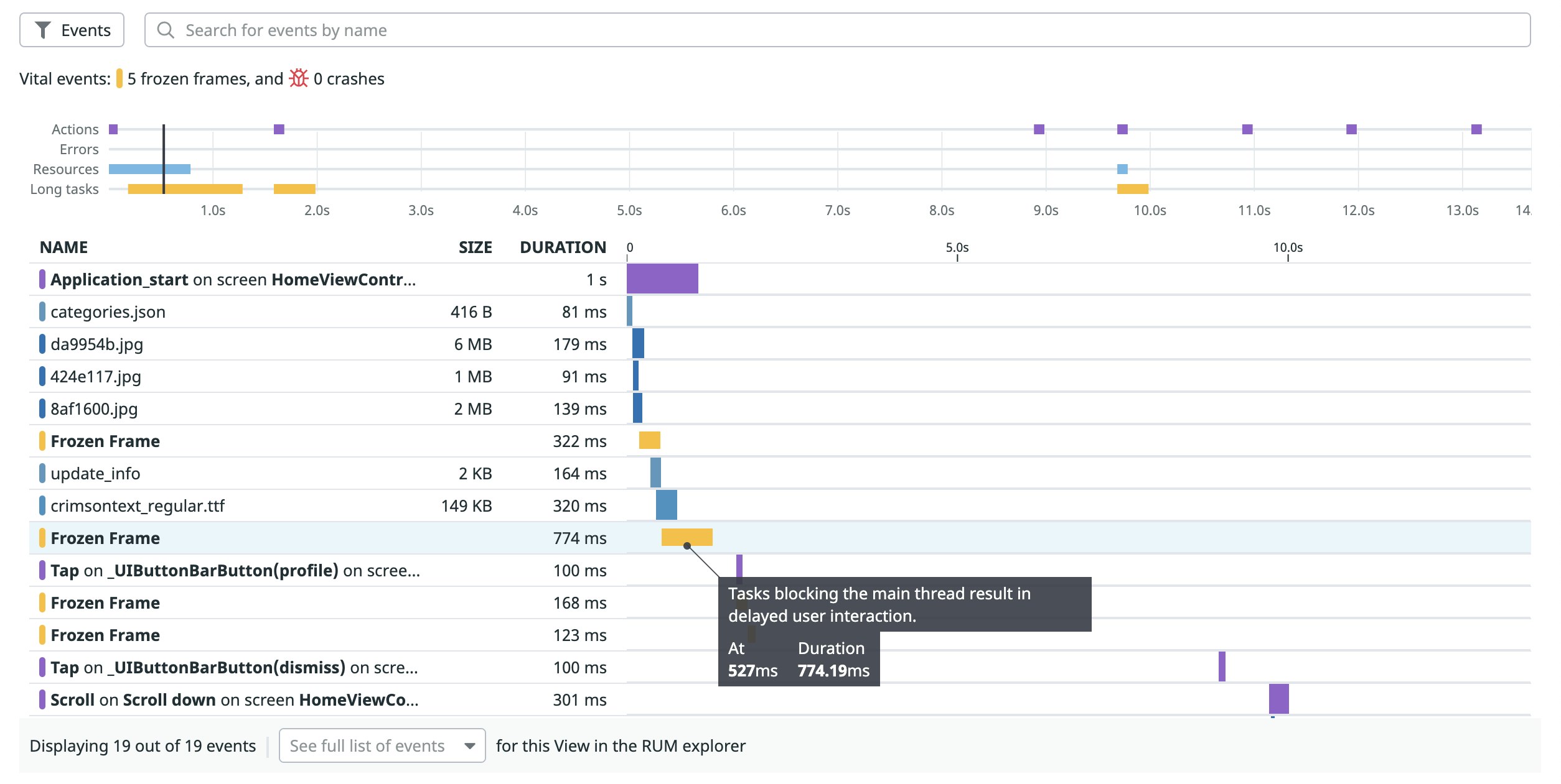 Monitor for app freezes. Monitor for app freezes.
