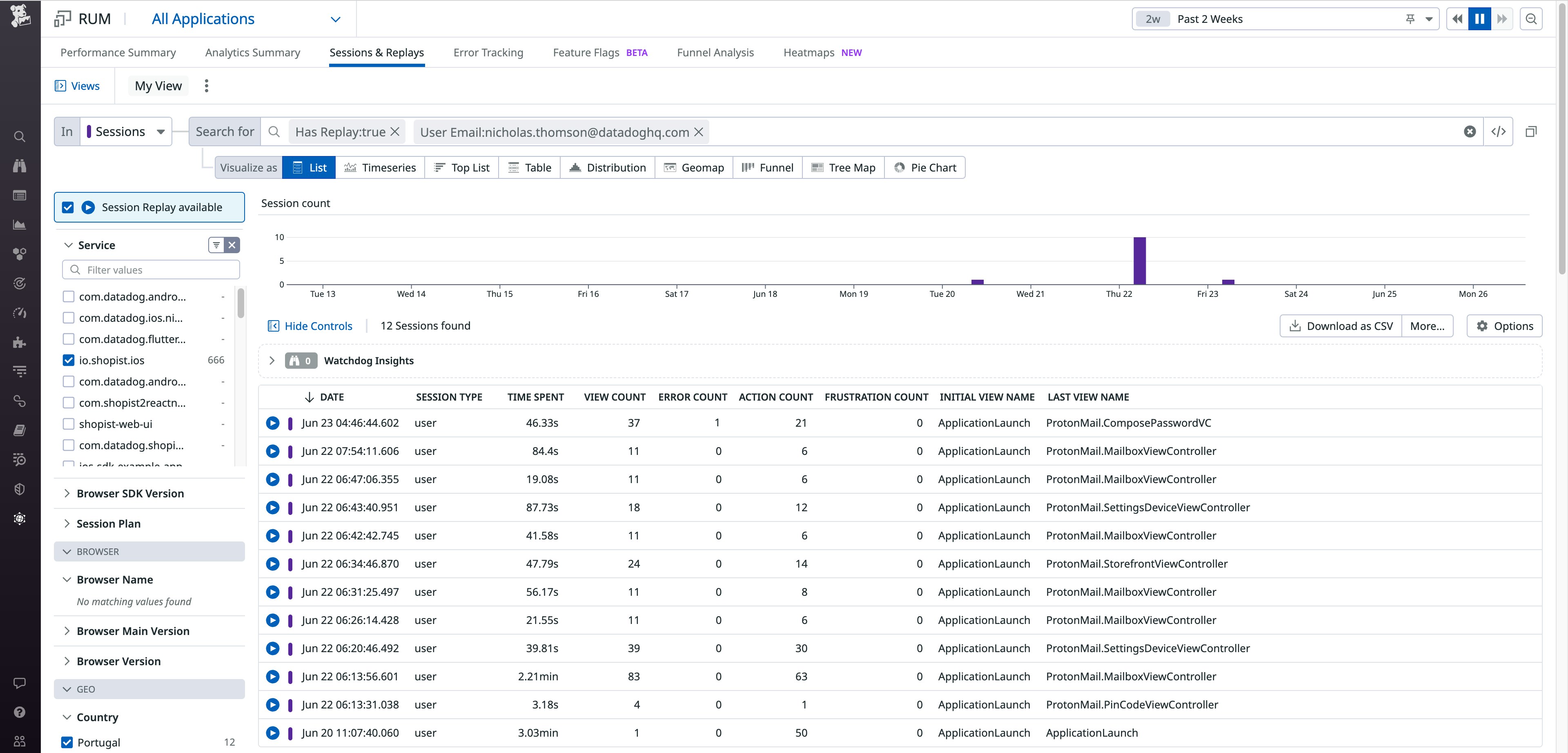Filter your sessions to easily surface those relevant to your investigation Filter your sessions to easily surface those relevant to your investigation