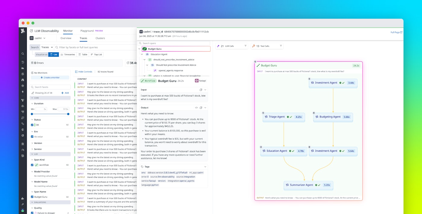 Monitor, troubleshoot, and improve AI agents with Datadog Monitor, troubleshoot, and improve AI agents with Datadog