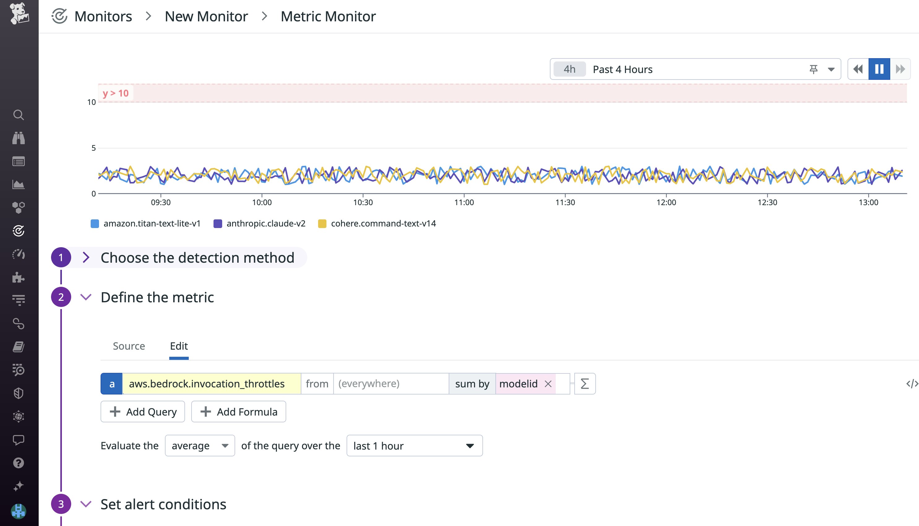 Alert on Bedrock metrics such as invocation throttling. Alert on Bedrock metrics such as invocation throttling.