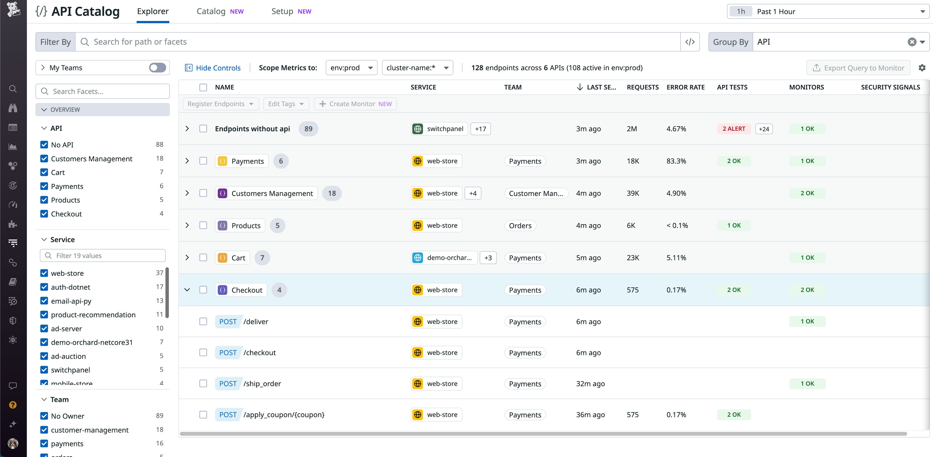 Manage API performance, security, and ownership with Datadog API