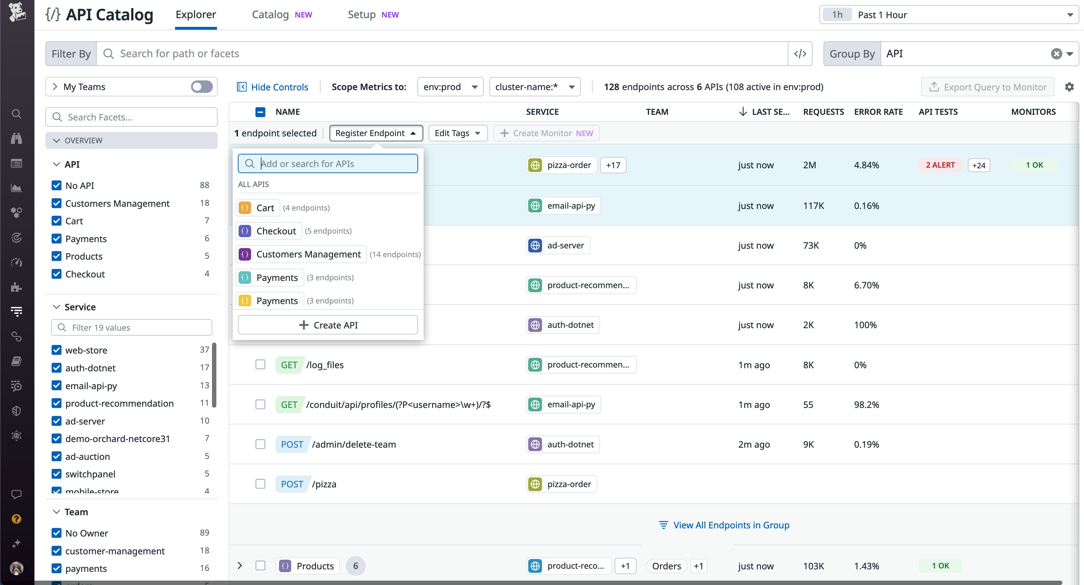 API Catalog register endpoint API Catalog register endpoint