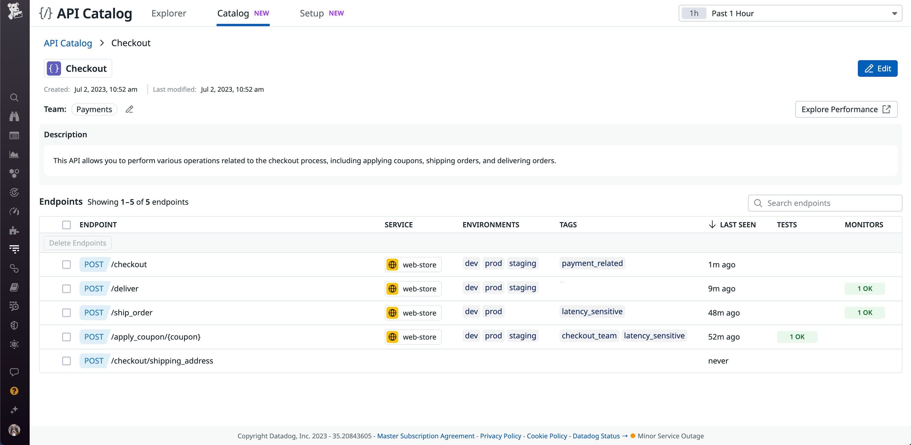 Manage API performance, security, and ownership with Datadog API