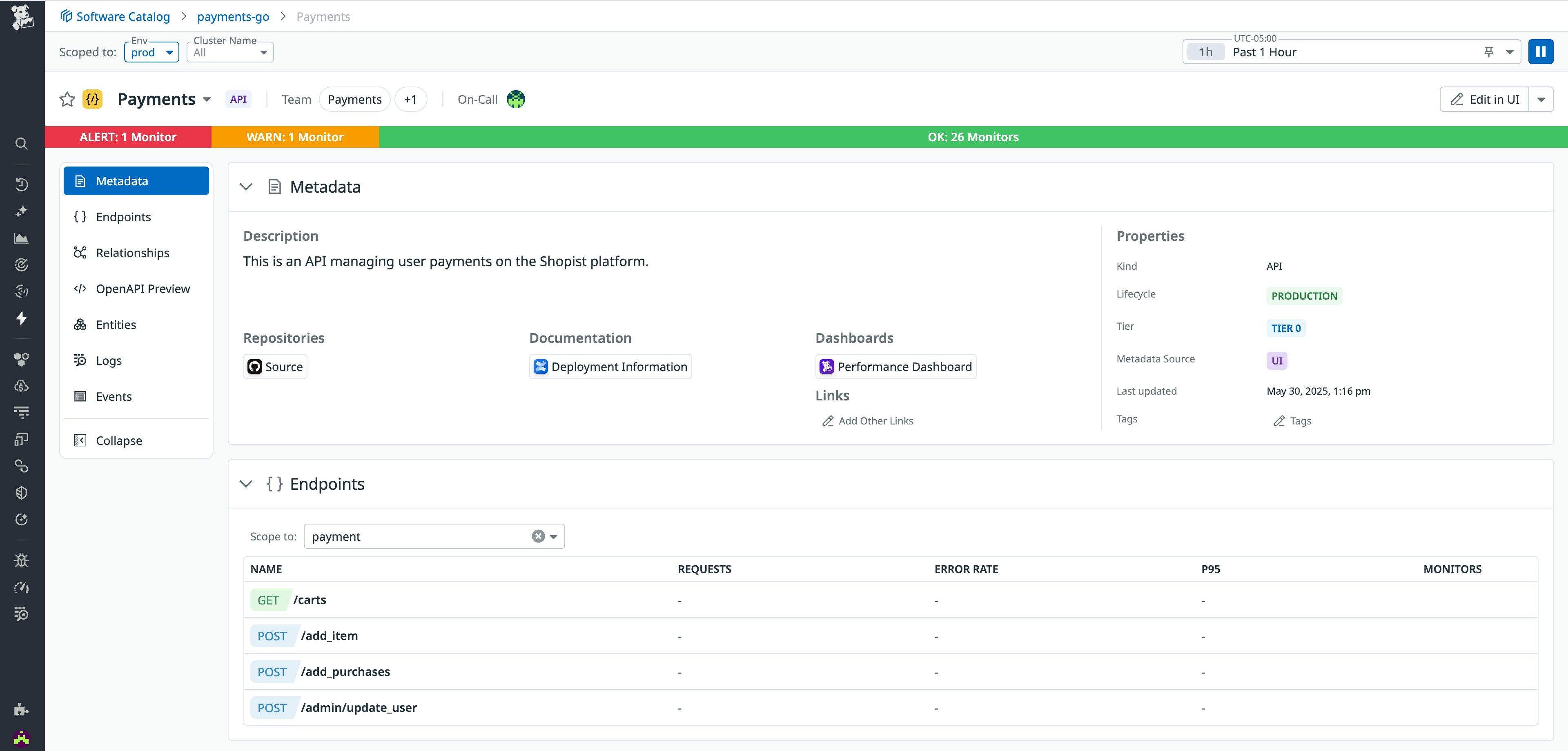 API page in Software Catalog API page in Software Catalog