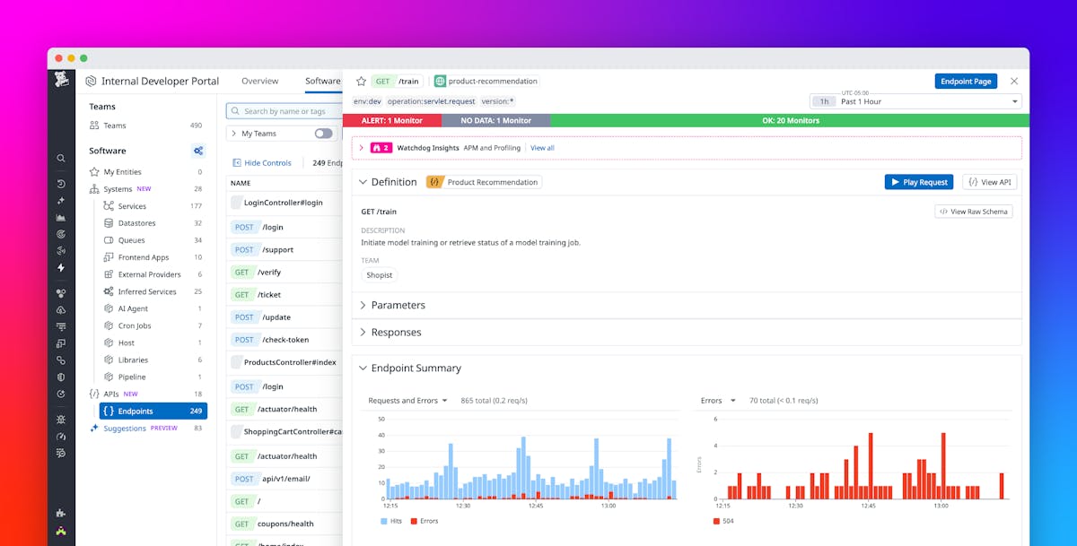 Manage API performance, security, and ownership with Datadog's Software Catalog