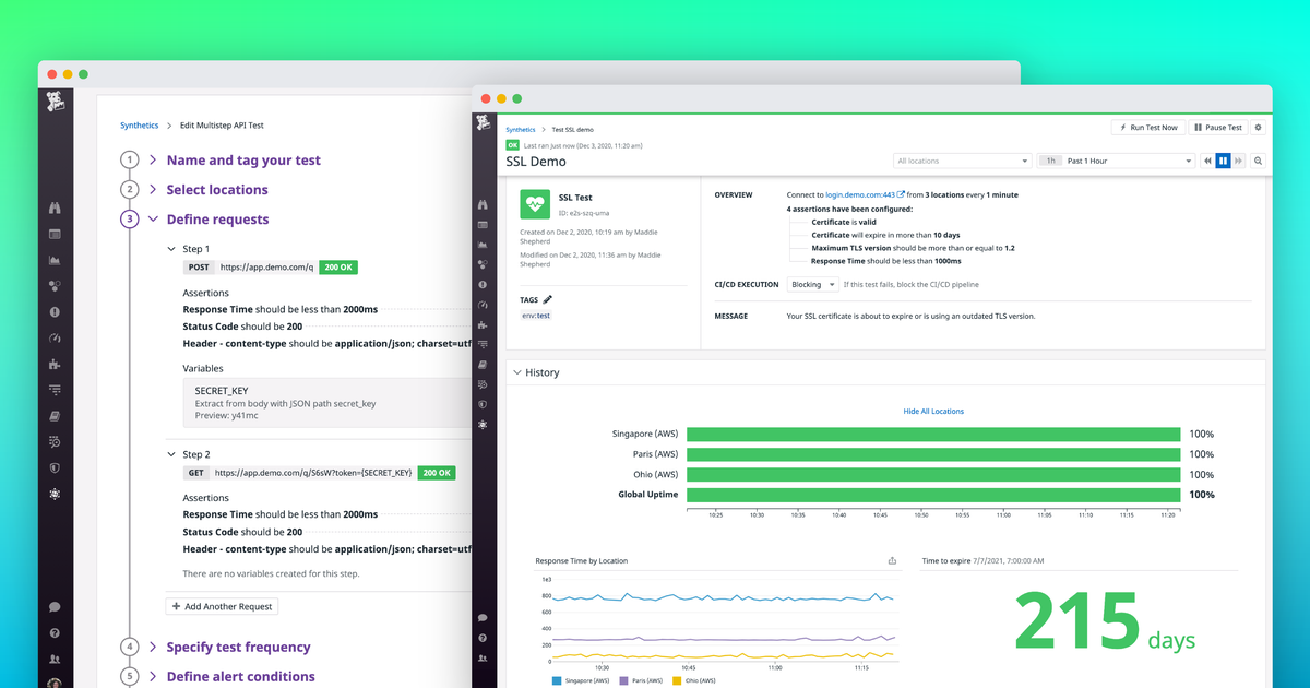 Monitor your workflows with Datadog SSL, TCP, and multistep API tests ...