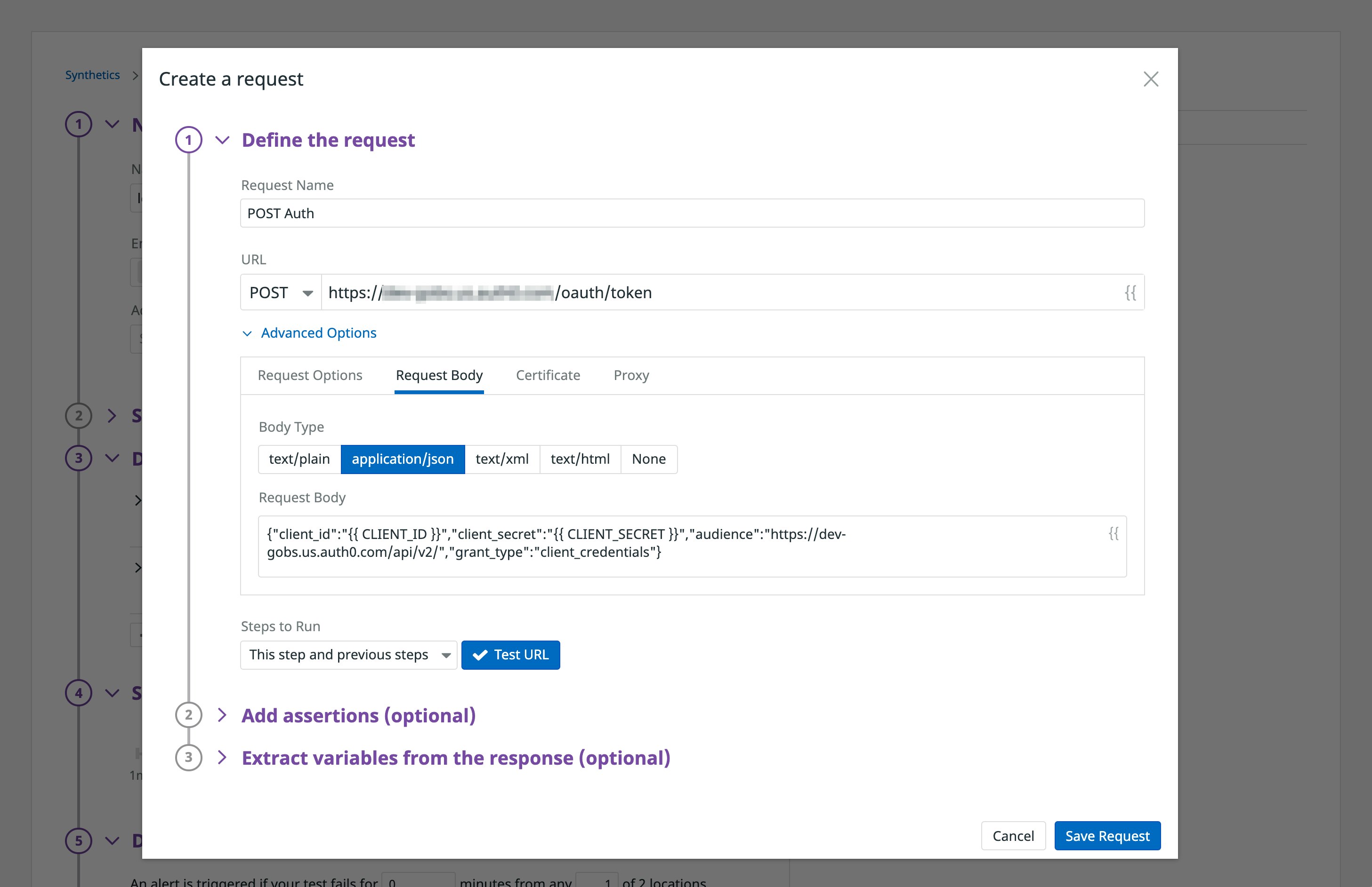 POST request in a multistep test POST request in a multistep test