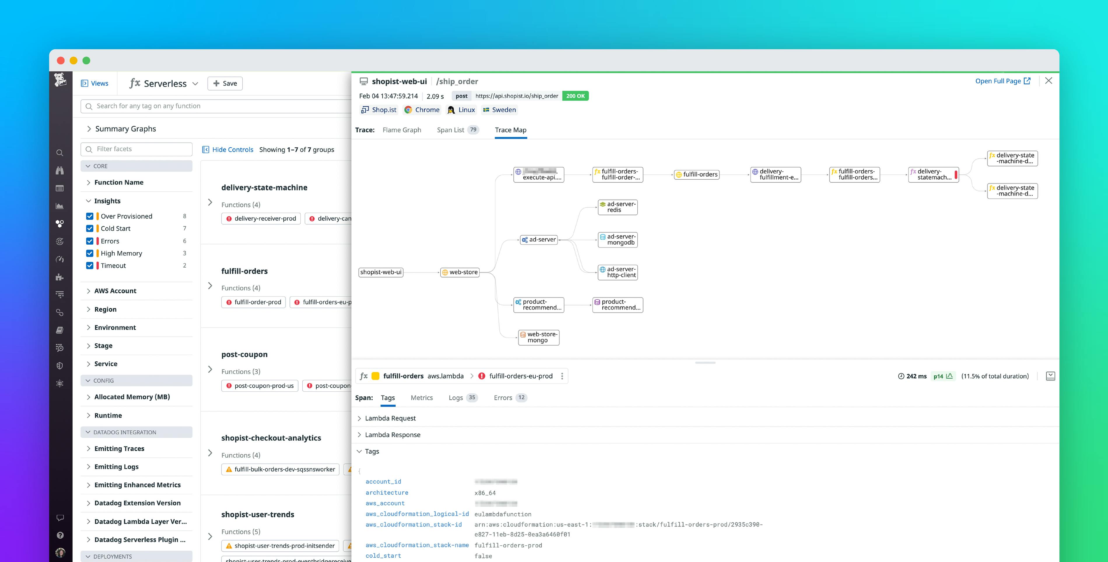 Datadog Serverless Monitoring for Amazon API Gateway, SQS, Kinesis, and more