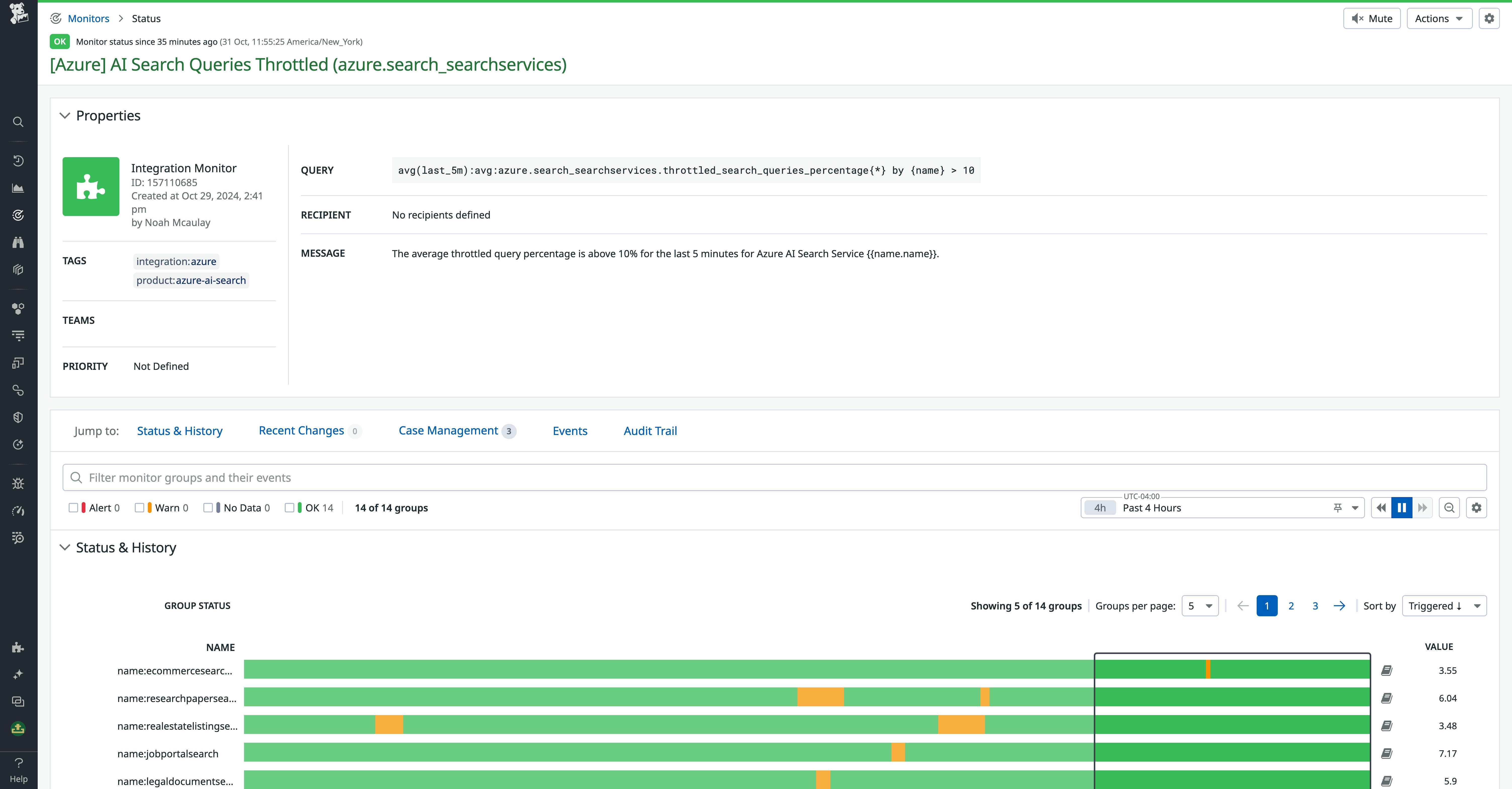 Monitoring Azure AI Search query throttling with the out-of-the-box monitor Monitoring Azure AI Search query throttling with the out-of-the-box monitor