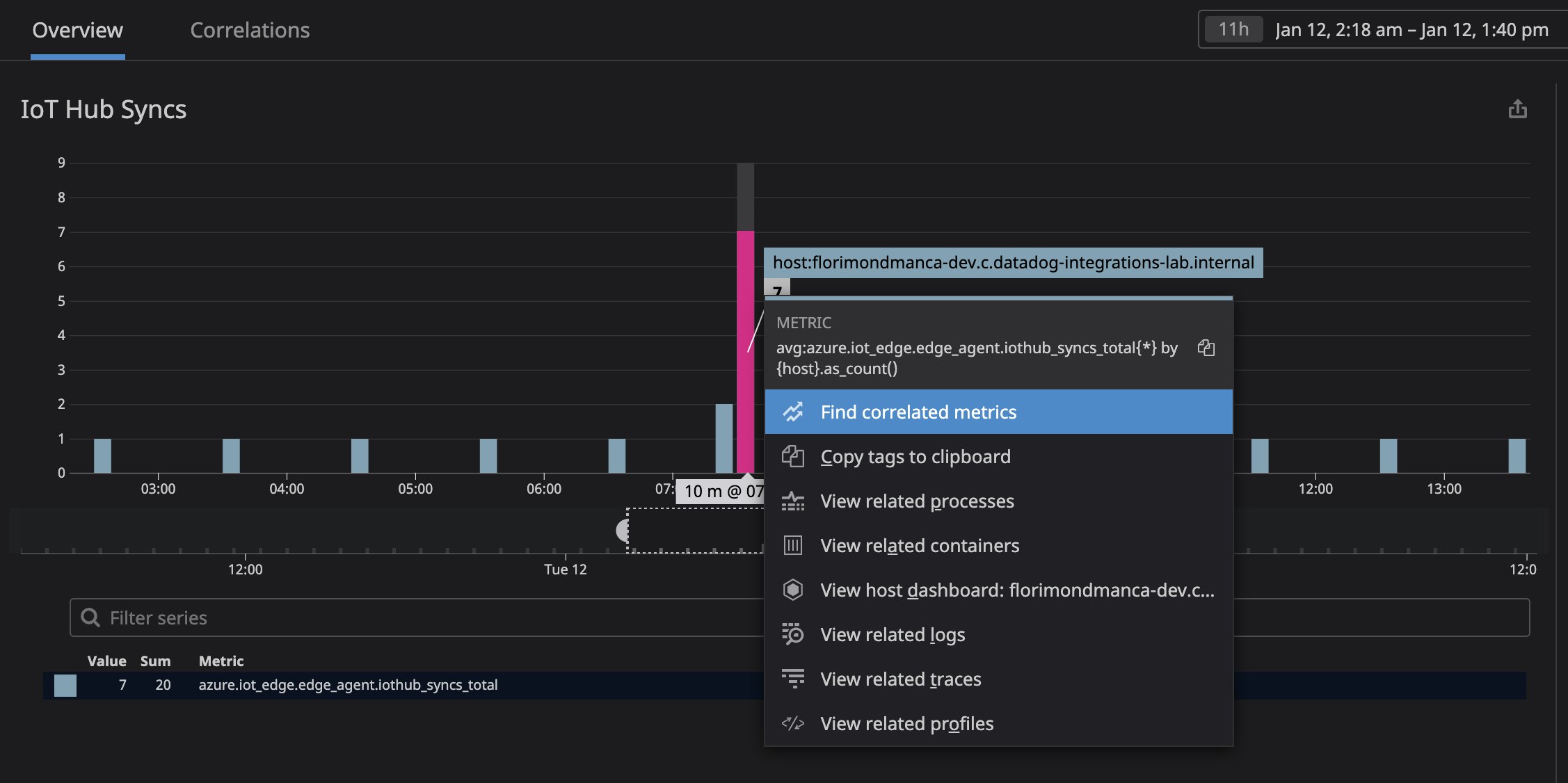 Datadog can quickly surface correlated metrics and related logs against the data collected by your Azure IoT Edge devices. Datadog can quickly surface correlated metrics and related logs against the data collected by your Azure IoT Edge devices.