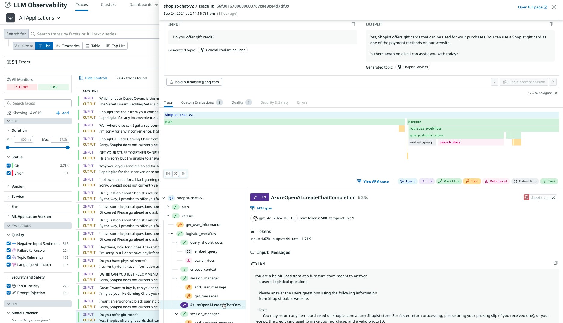 Trace your Azure OpenAI app executions to spot issues Trace your Azure OpenAI app executions to spot issues
