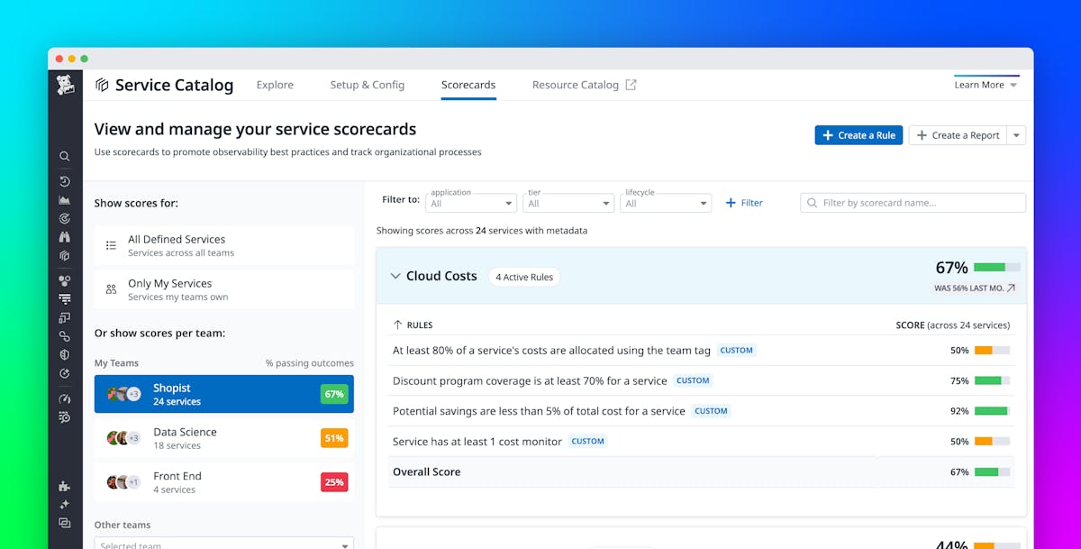 Best practices for monitoring cloud costs with Datadog Scorecards
