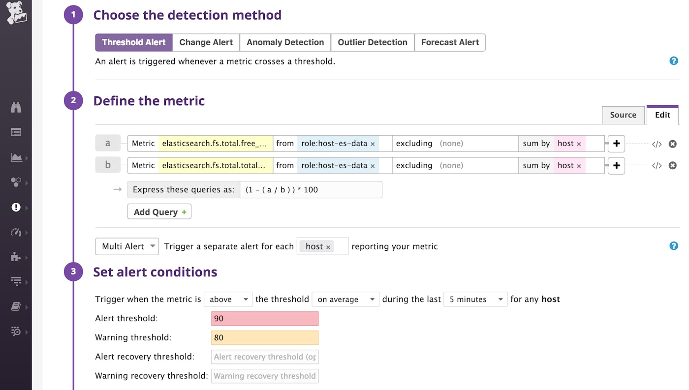 elasticsearch alerts - disk space monitor elasticsearch alerts - disk space monitor