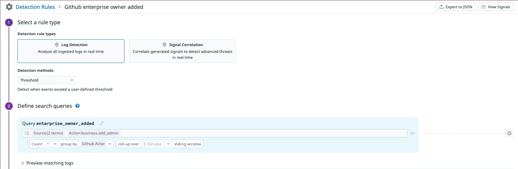 Datadog Cloud SIEM rule detecting the addition of an enterprise owner in GitHub Datadog Cloud SIEM rule detecting the addition of an enterprise owner in GitHub