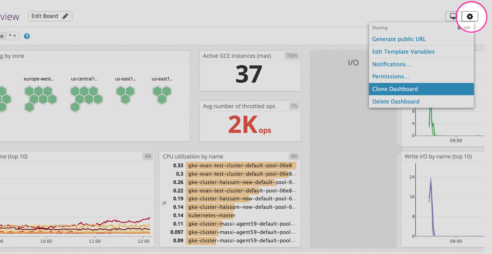 Customize the out-of-the-box dashboard by making a clone.