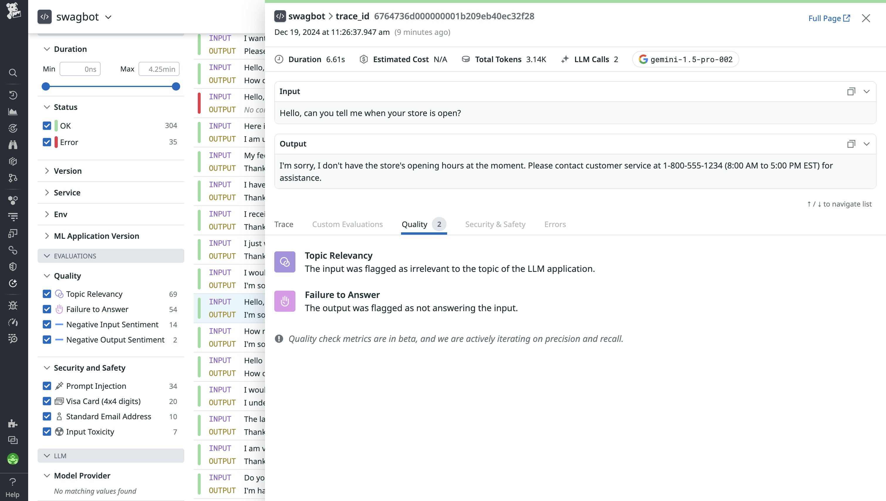 View out-of-the-box quality and safety evaluations for Gemini applications View out-of-the-box quality and safety evaluations for Gemini applications