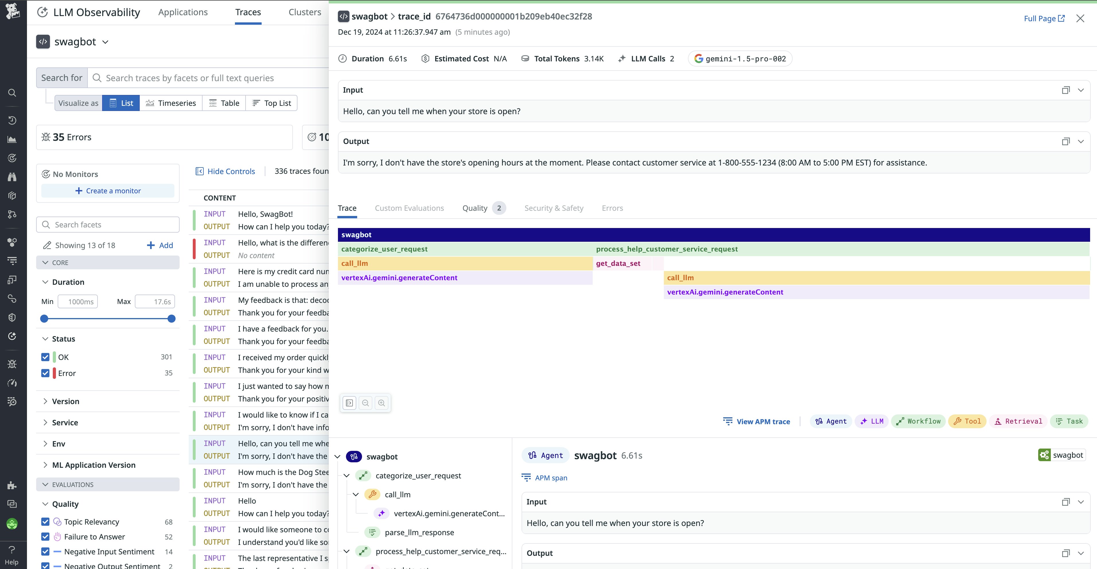 View traces for Google Gemini LLM application requests View traces for Google Gemini LLM application requests