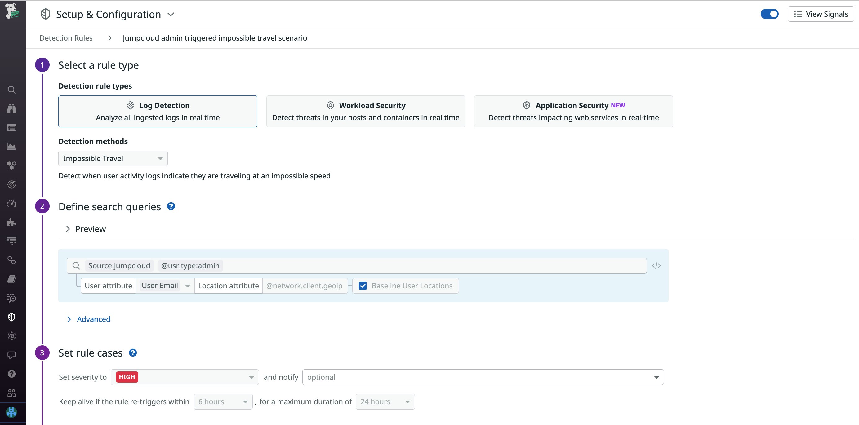 Flag suspicious behavior using OOTB cloud SIEM rules. Flag suspicious behavior using OOTB cloud SIEM rules.