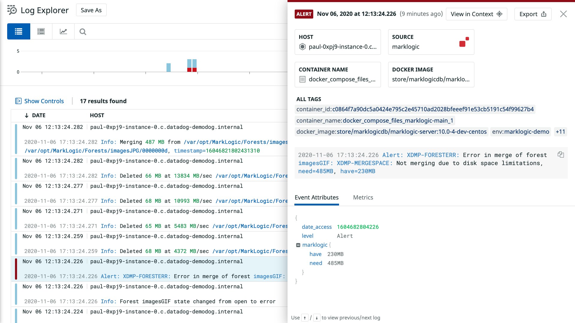 You can quickly track MarkLogic errors in Datadog. You can quickly track MarkLogic errors in Datadog.