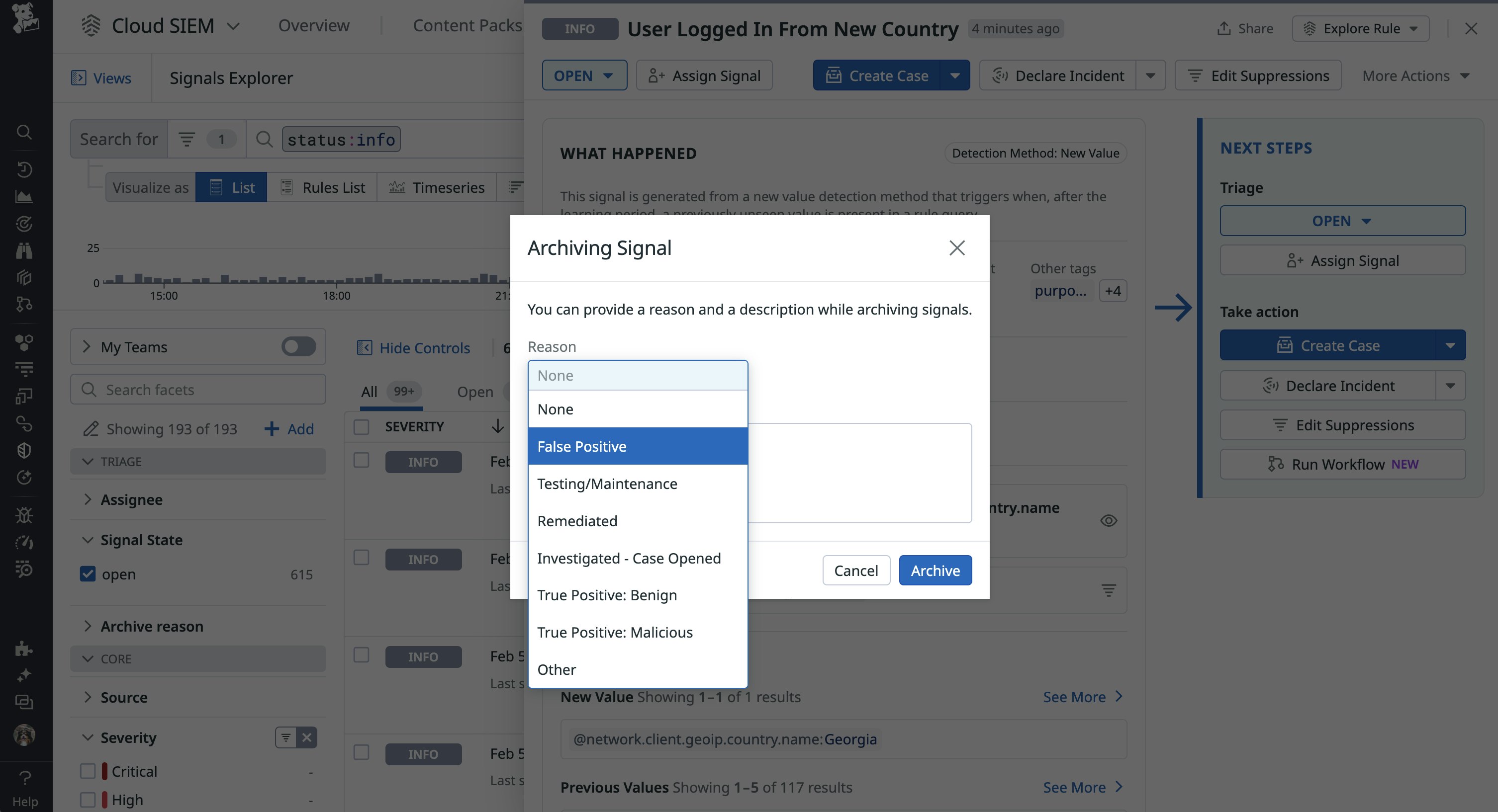 Archive a Datadog Cloud SIEM signal Archive a Datadog Cloud SIEM signal