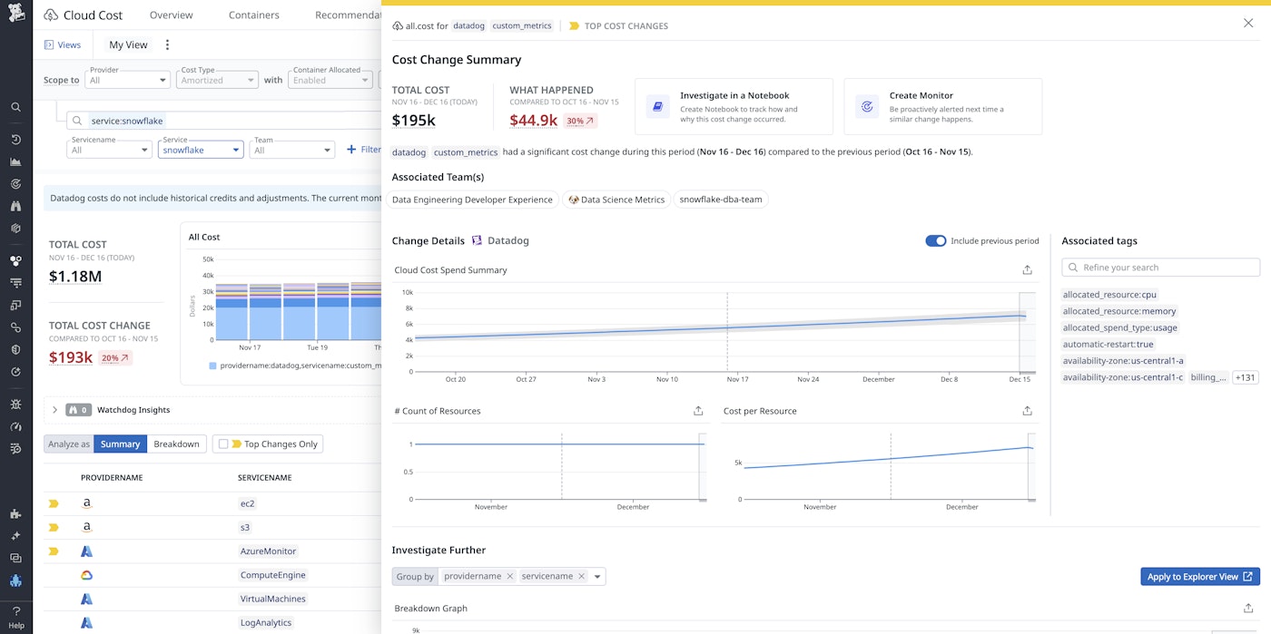 Cloud Cost Management provides deep visibility into your Snowflake spend. Cloud Cost Management provides deep visibility into your Snowflake spend.