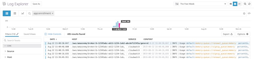Specify a tag in the Log Explorer's search field to filter your results to include only logs with that tag.