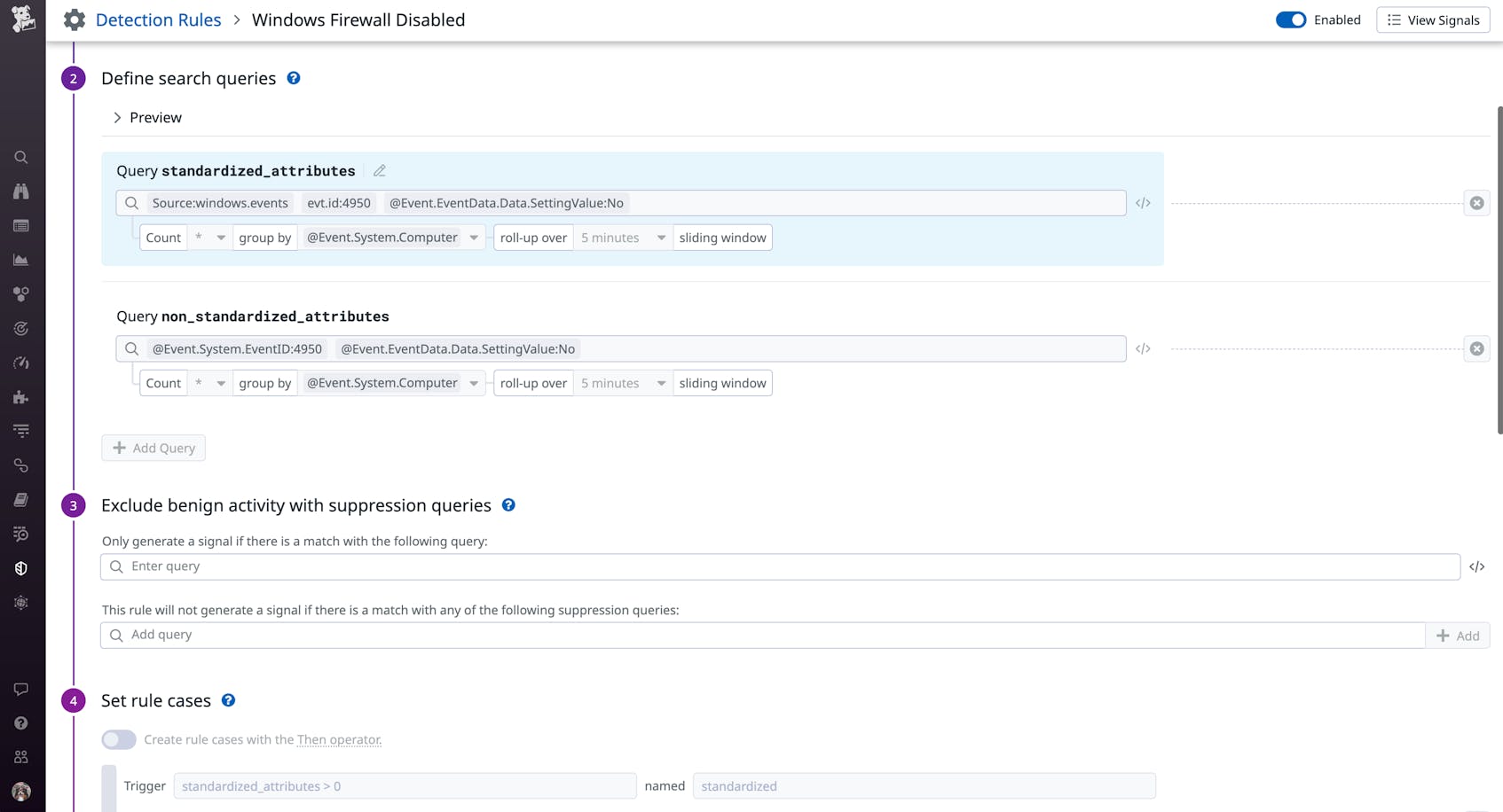 Use Datadog's built-in detection rule to identify issues with your firewalls