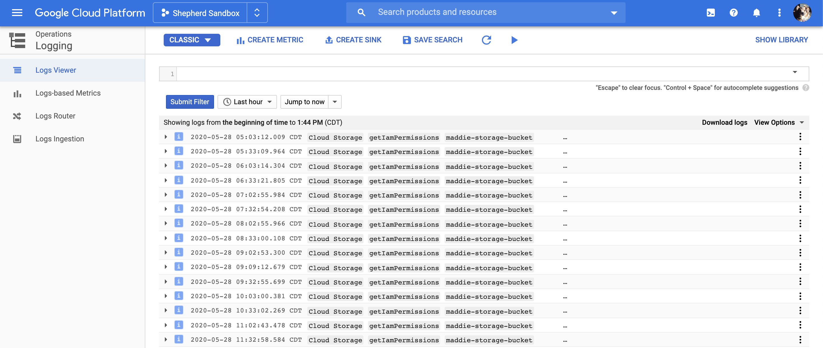 View your GCP audit logs in the Cloud Console Logs Viewer View your GCP audit logs in the Cloud Console Logs Viewer