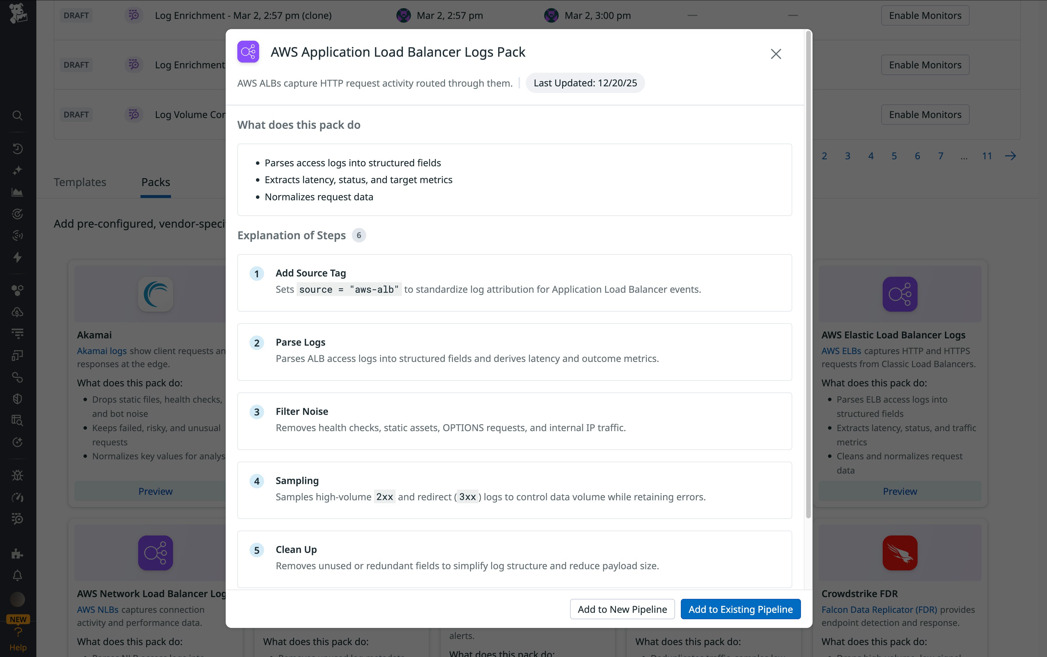 The AWS ALB Pack in Datadog Observability Pipelines The AWS ALB Pack in Datadog Observability Pipelines