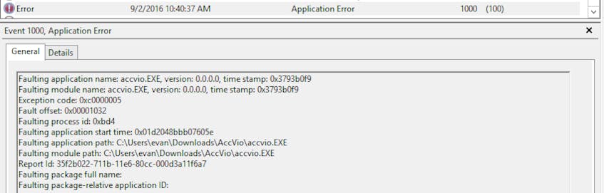 Windows Server 2012 monitoring - Application EventID 1000