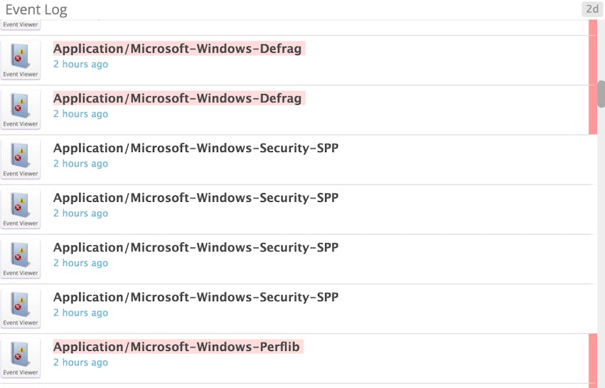 Windows Server 2012 monitoring - Event log snip