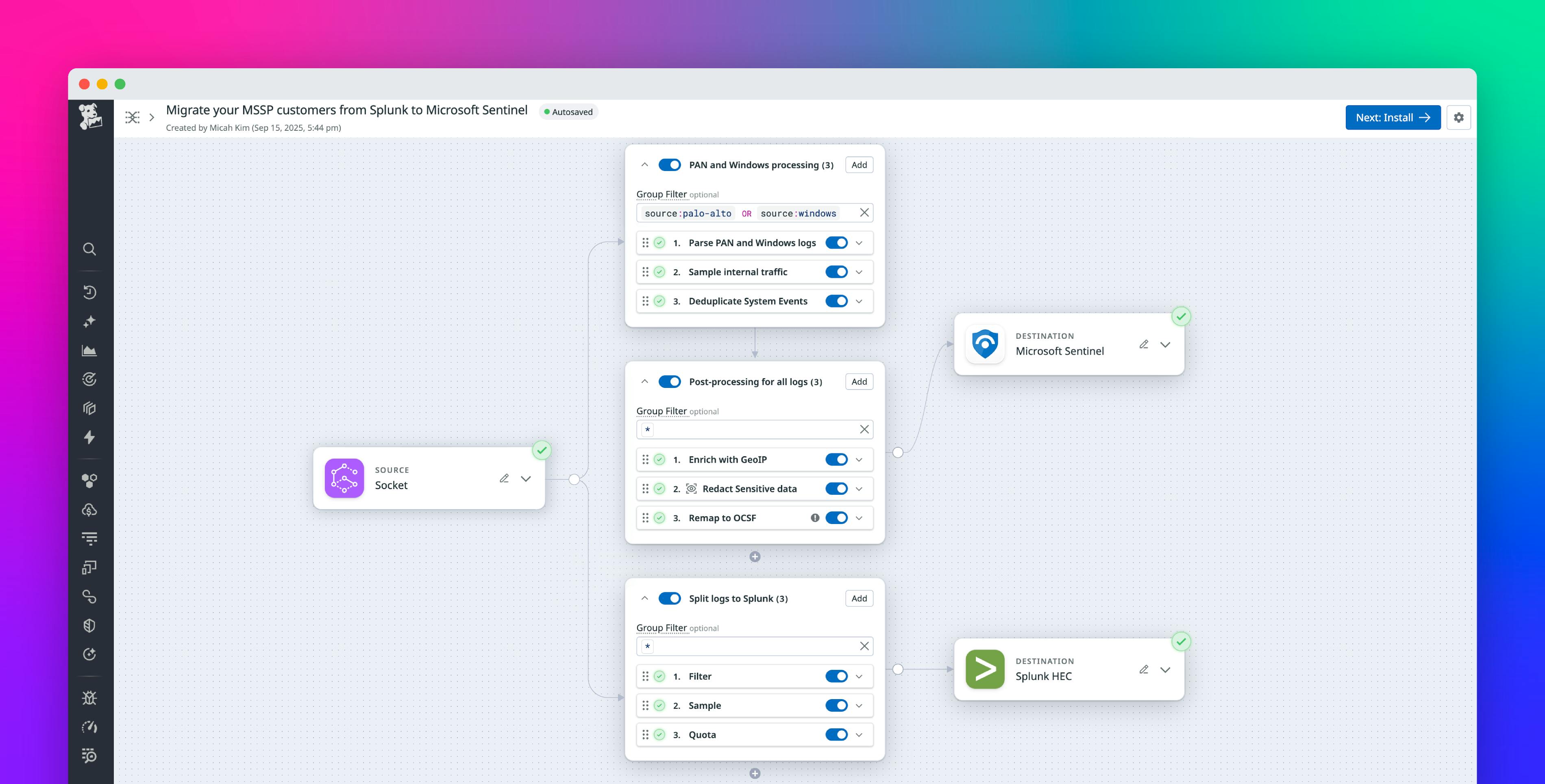 Simplify log collection and aggregation for MSSPs with Datadog Observability Pipelines