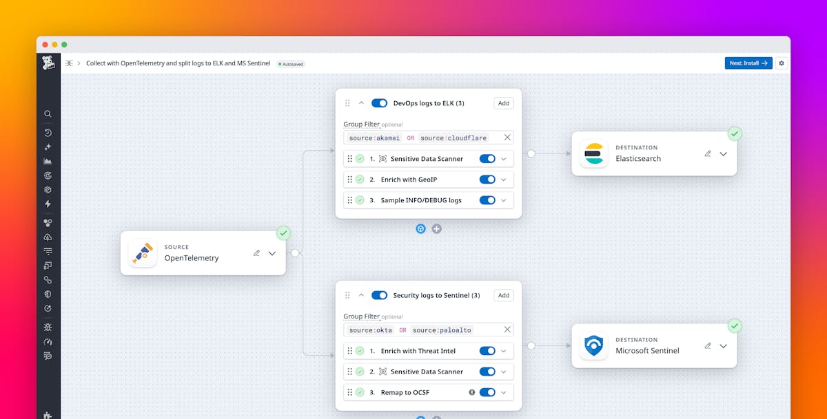 Use OpenTelemetry with Observability Pipelines for vendor-neutral log collection and cost control