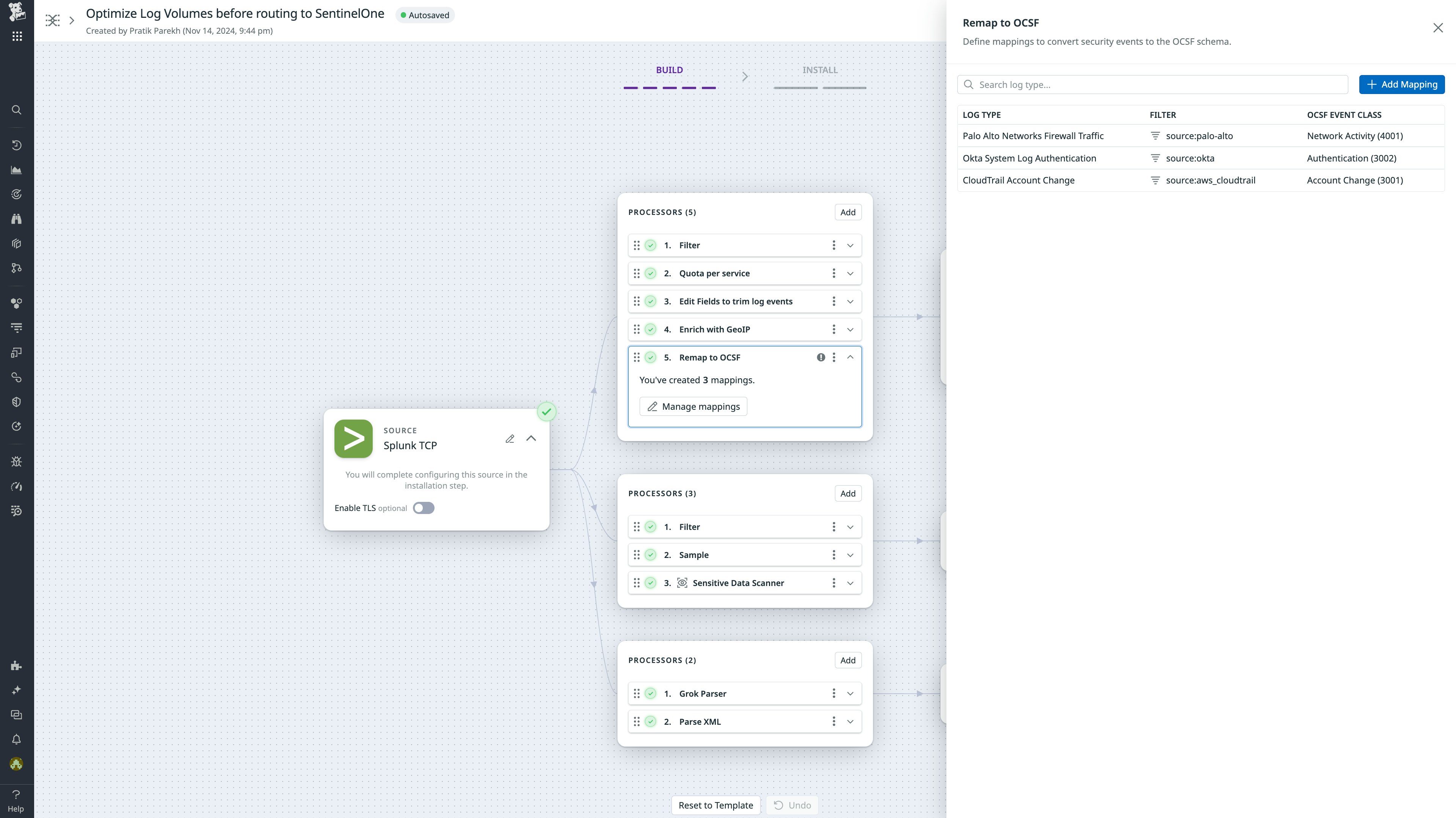 Conversion of Splunk logs to OCSF format. Conversion of Splunk logs to OCSF format.
