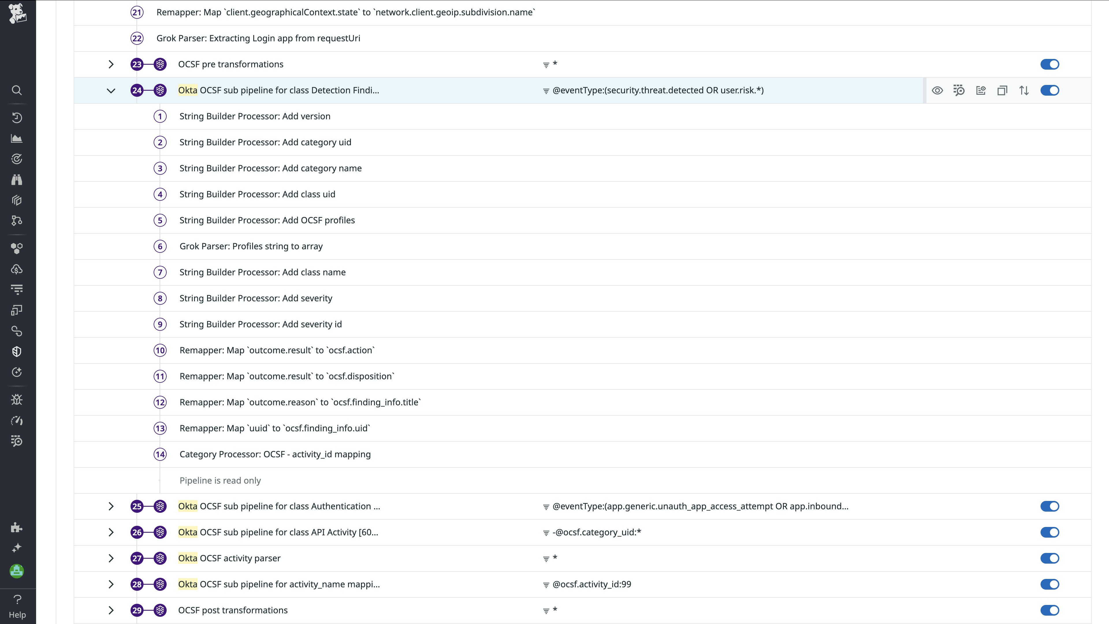 OCSF pipeline for Okta. OCSF pipeline for Okta.