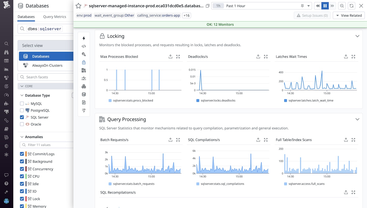 Optimize SQL Server performance with Datadog Database Monitoring | Datadog