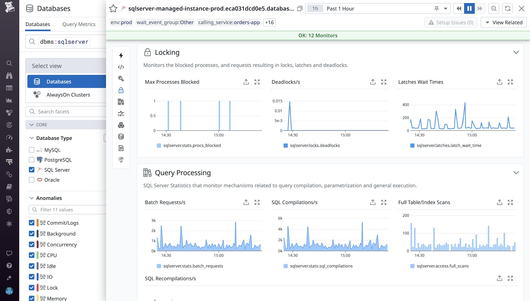 Optimize sql server performance with datadog database monitoring datadog